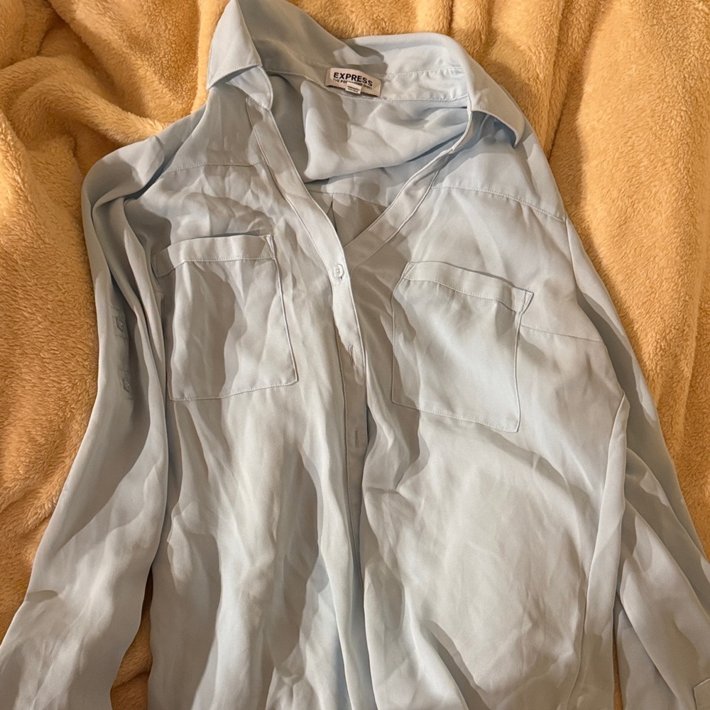 Express Sky Blue Casual Shirt